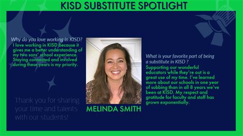 KISD Sub Spotlight Melinda Smith